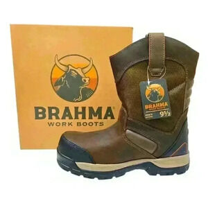Brahma Men\'s Rocher Slip On Steel Toe Rugged Leather Work Boots Size 10 NWT Brahma Men main image 2
